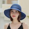 Women's Sun Hat, New Flower Organza Mesh Fisherman Hat, Foldable Vacation Versatile Elegant Sun Hat