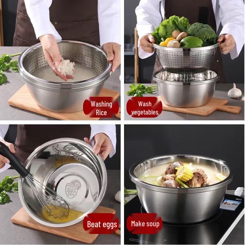 Fú'ōu 304 Stainless Steel Extra Thick Colander