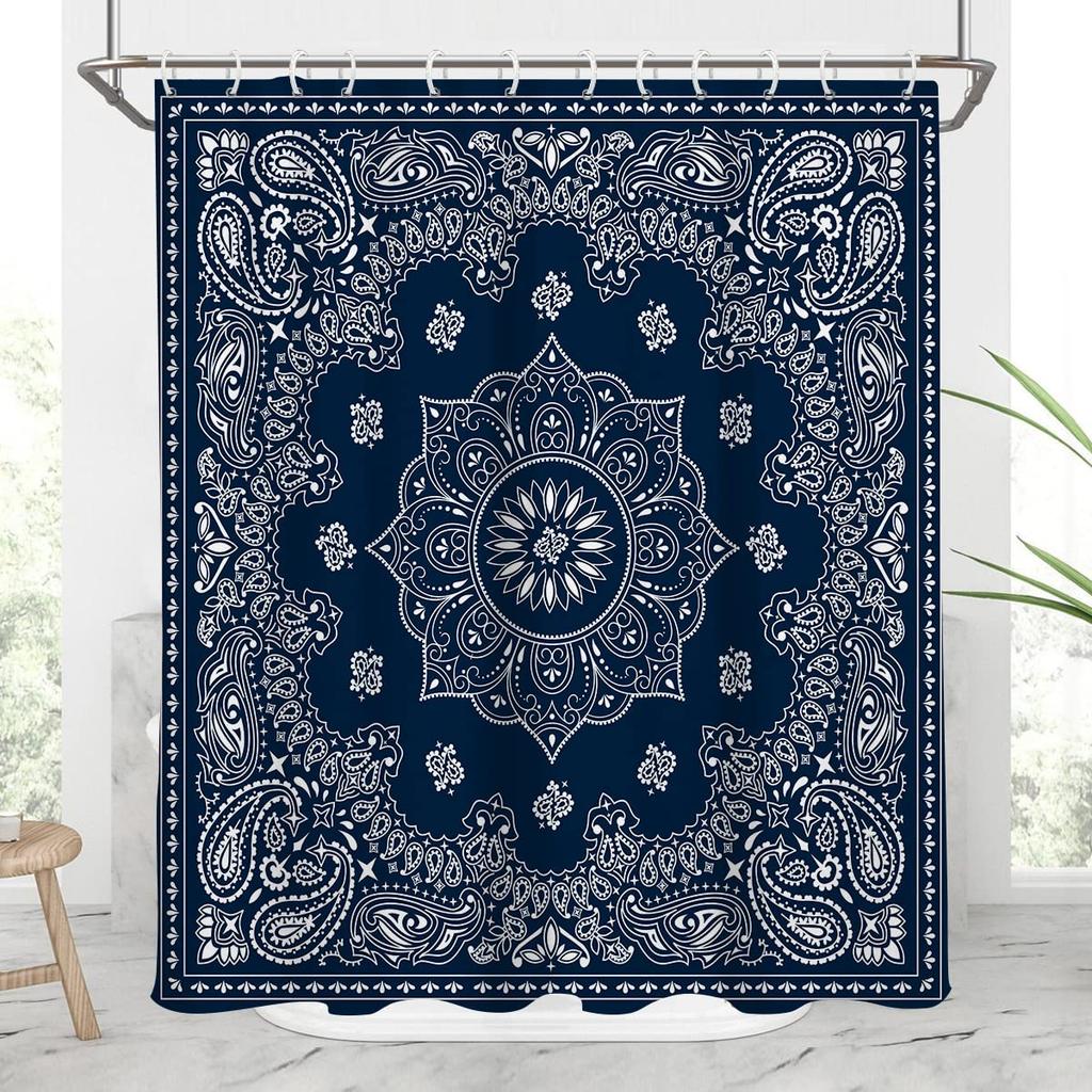 Boho Floral Shower Curtain for Bathroom,Paisley Mandala Shower Curtains,Colorful Bathroom Curtain,Durable Waterproof Bath Screen