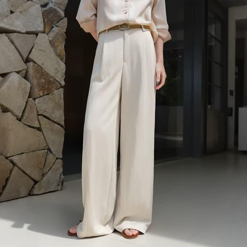 IHIMI Women s Drape Wide-Leg Office Casual Pants M