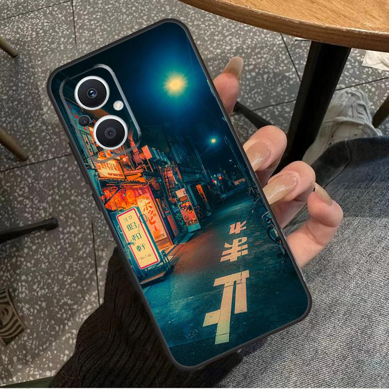 Japanese Night City Aesthetic For OPPO Reno 7 8 Lite 8T 14F 13F 11F 12F 10 11 12 13 14 Pro OPPO Find X9 X8 X5 X6 Pro Case