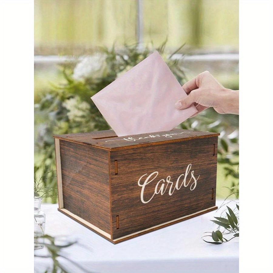 1Pc Rustic Wooden Wedding Card Box with Slot, Wedding Invitation Card Placement Box, Perfect for Reception, Gifts, and Money, Ideal for Baby Shower