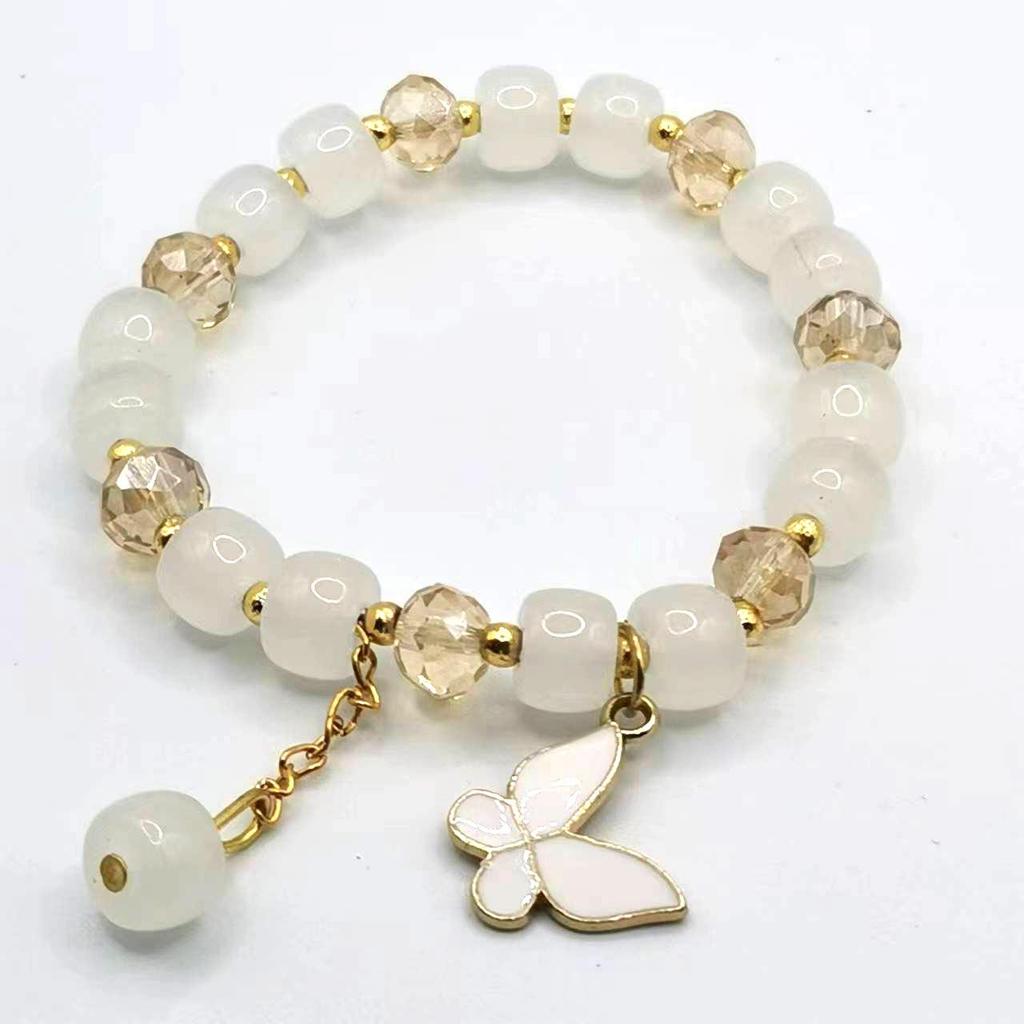 Elegant Crystal Butterfly Beaded Bracelet