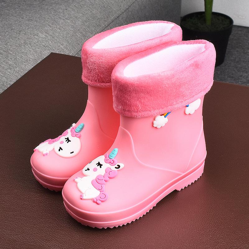Cartoon Kids' Waterproof Non-Slip Rubber Rain Boots for Toddlers & Children