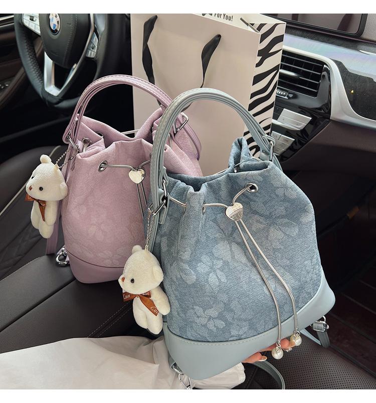 Schoolbag Premium foreign style niche women's backpack 1011 new versatile backpack tote bag multi-purpose shoulder bucket bag