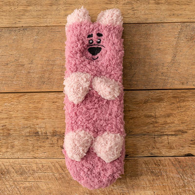 Corallite Socks Men's and Women's Fall and Winter Padded Padded Warm Sleeping Adult Socks Floor Socks