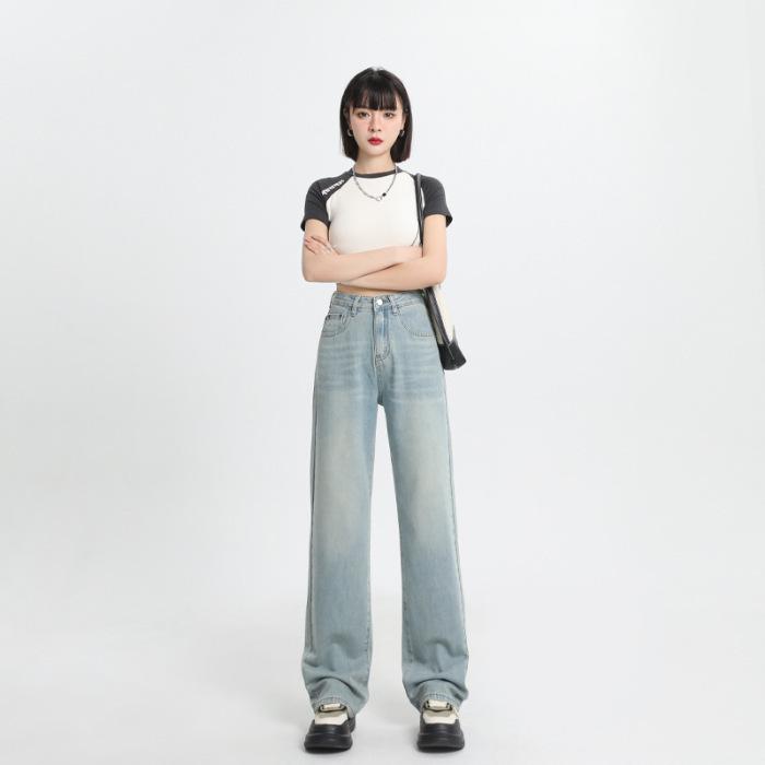 

Wide-legged Jeans Women s Super Soft Texture Floor-moving Pants Women s High Waist Wide-legged Pants Women s Spring Floor-moving Pants Women 2XL