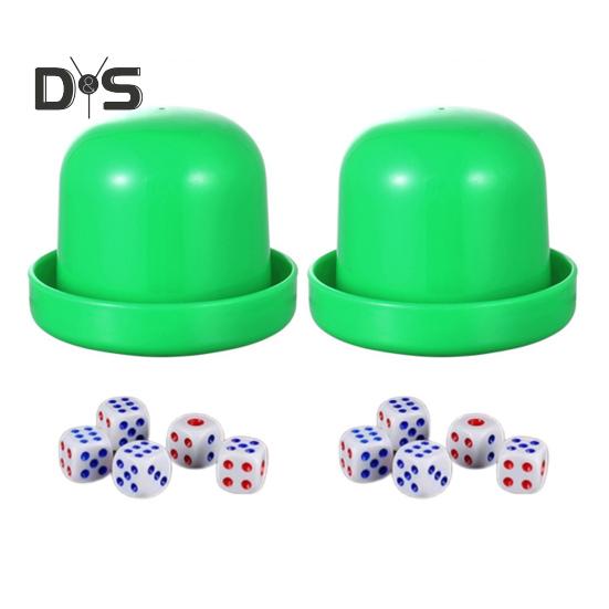 

2 комплекта стаканов для игральных костей с основанием, 10 кубиков, прочный ручной шейкер, чашка для взрослых, семей, ночных баров, вечеринок, азартных игр, напитков, настольных игр, казино, оборудование зелёный