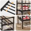 Simple Multiple LayersShoe Rack Multi-purpose Storage Cabinet Black Shoe Rack Shelf Save Space Living Room Shoe Storage Rack