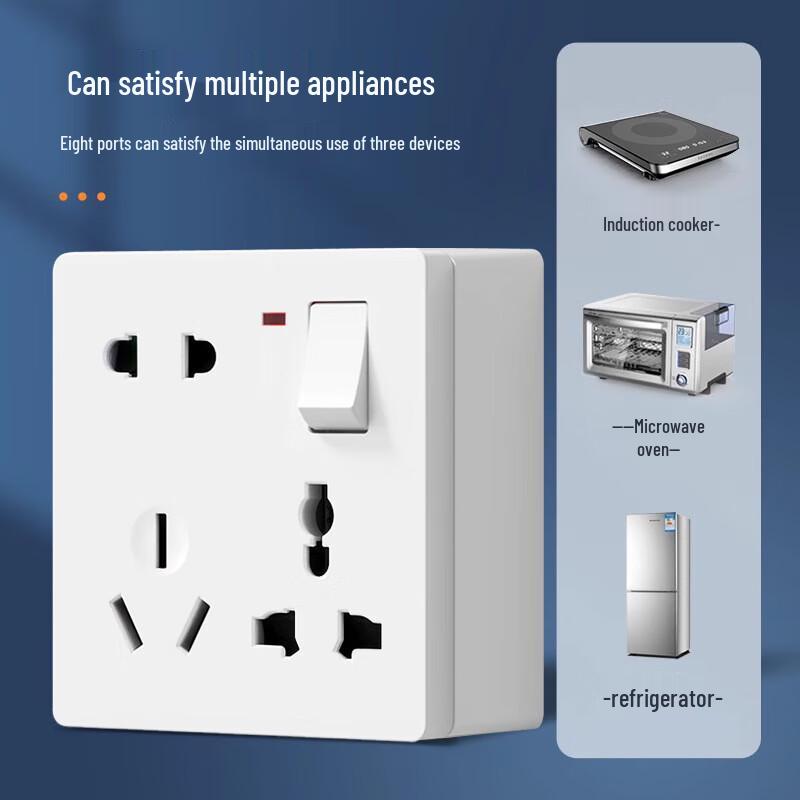 International Electrician 86-Type Surface-Mounted Socket CN plug (adapter included)