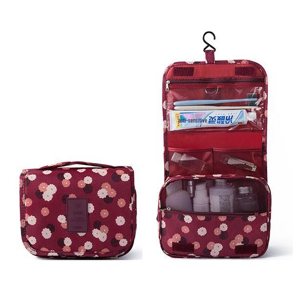 Large Capacity Portable Makeup Bag with Hanging Hook