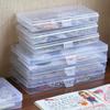 1Pcs Stationery Holder Stickers Office Plastic Storage Box Organizer Manual Account Container Tool Case Mini Transparent Box