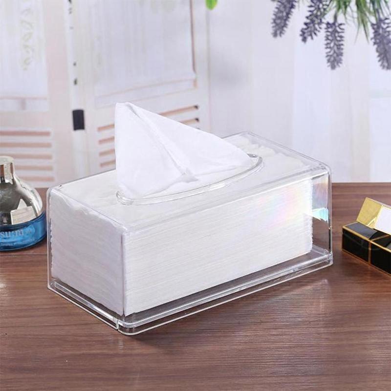 1 piece transparent towel box towel holder with living room storage at home Useful tissue dispenser |