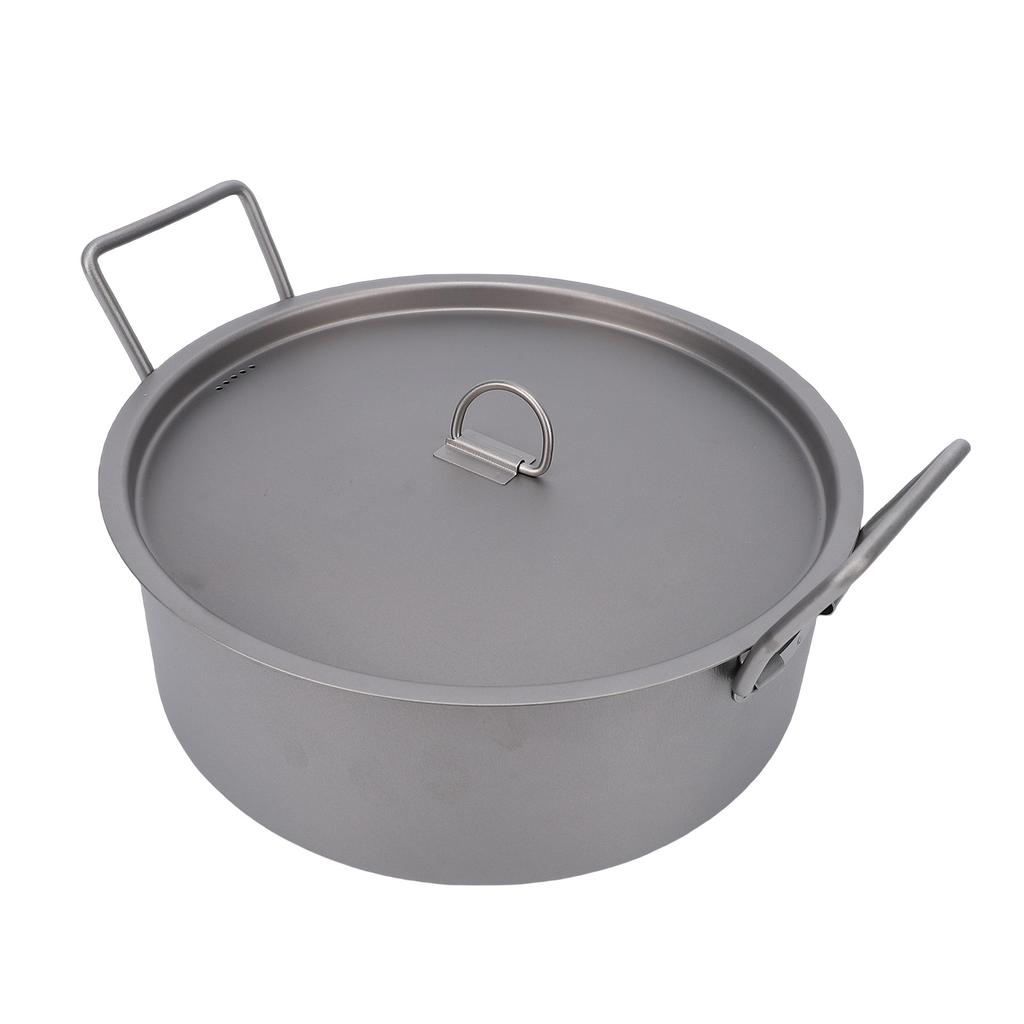 Ti Stockpot 2.3L Lightweight Portable Multipurpose Soup Pot with Dual Handles Non Stick Coating for Outdoor Camping Hiking Fishing sy to Cln