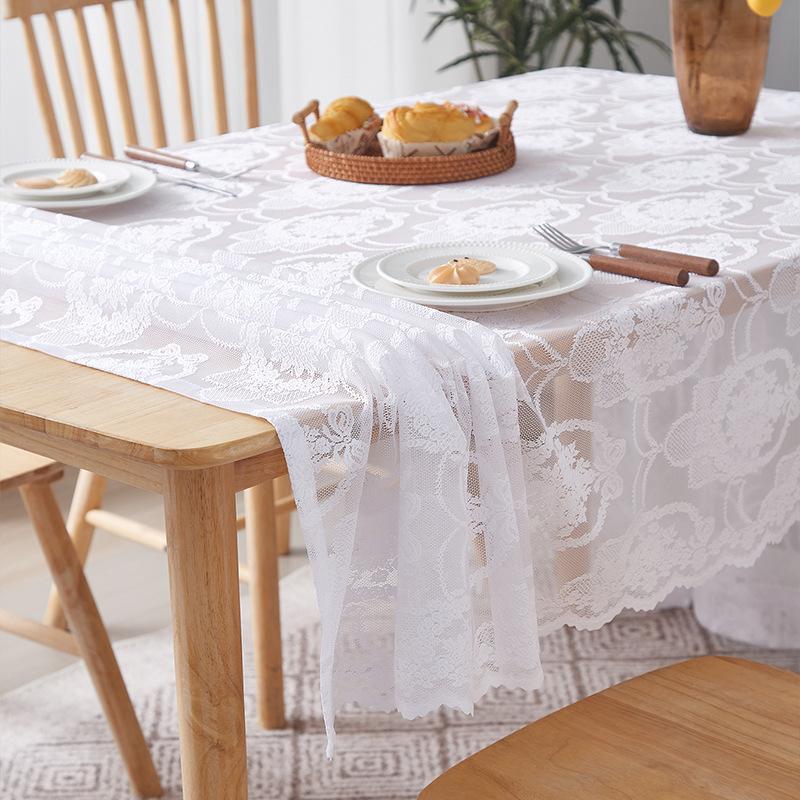 Französische Retro Schmetterlingsspitze Tischdecke Pastorale Tischdecke Kaffeetischdecke Staubdichtes Tuch Spitzentischmatte
