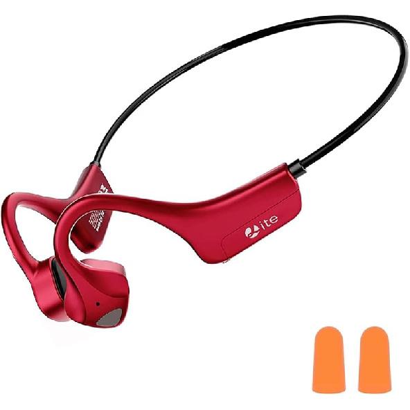 Bone Conduction Headphones Open-Ear Bluetooth 5.0, IP65 Waterproof Wireless Sport Headset with 8H Playtime, Secure Fit for Running/Cycling/Gym, HD