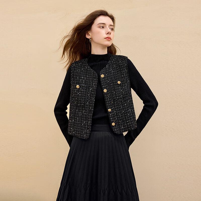 French Chic Plaid Layered Vest for Women