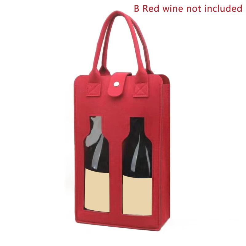 1Pcs Double Bottle Champagne Package Bags Wedding Favors For Guests  Felt Red Wine Handbag Wine Gift Box With Window