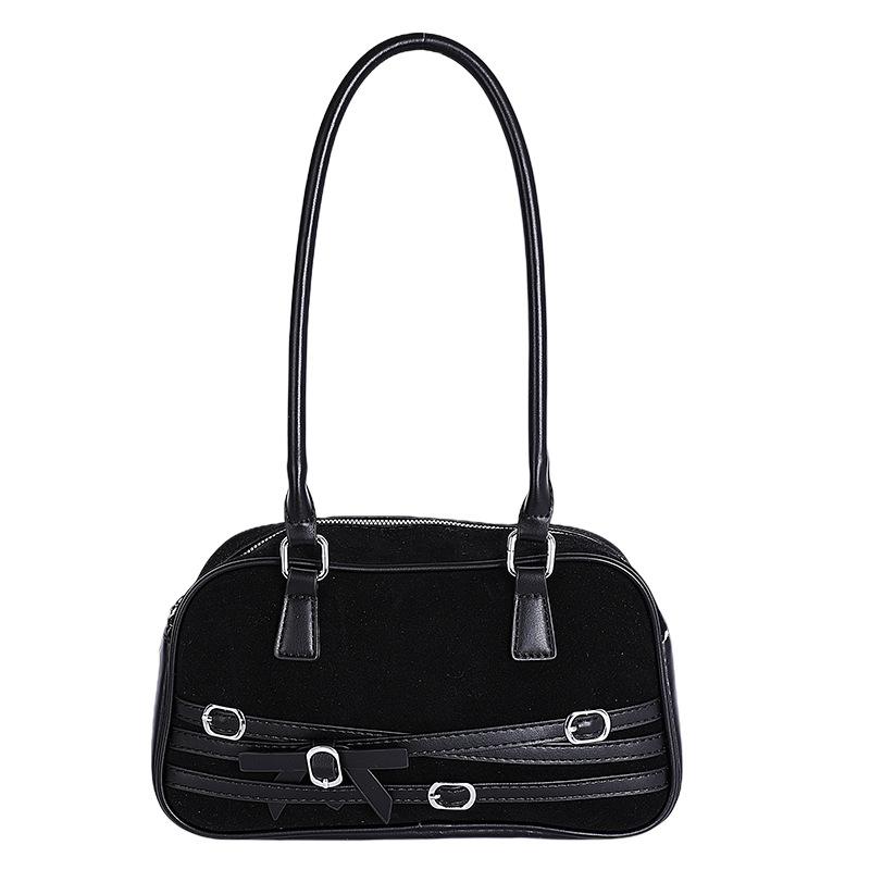 Vintage niche suede bag women's 2025 new fashion super fire shoulder armpit bag commuter portable pillow bag