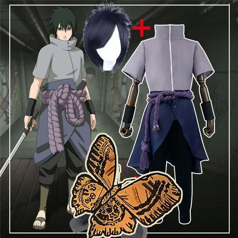 Anime Uchiha Sasuke Cosplay Kostým top kalhoty pásek Cos Konvent dárek pro dospělé Unisex verze