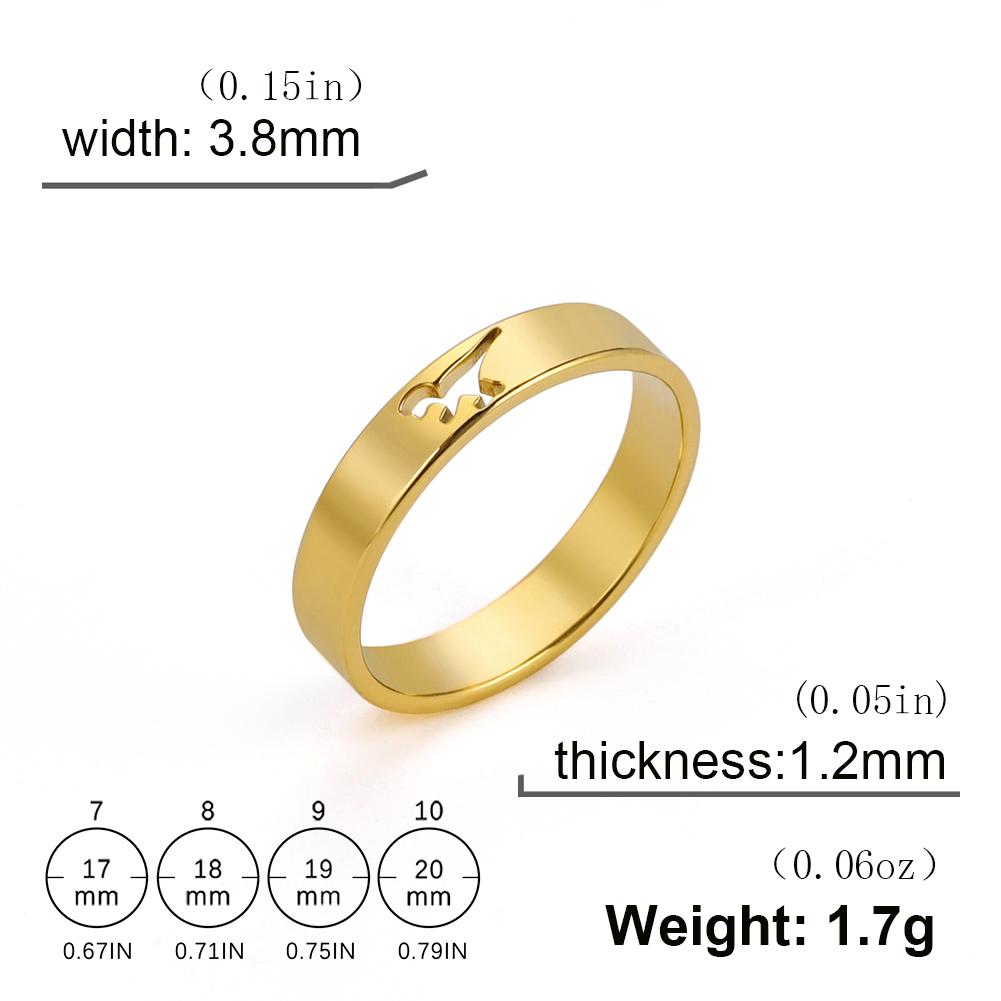 Hollow Dinosaur Ring Stainless Steel Gold Tyrannosaurus Brachiosaurus Finger Rings Couple Jewelry for Women Men