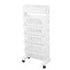 White Storage   Shelf Removable Plastic Movable Bookshelf for Home Study Room