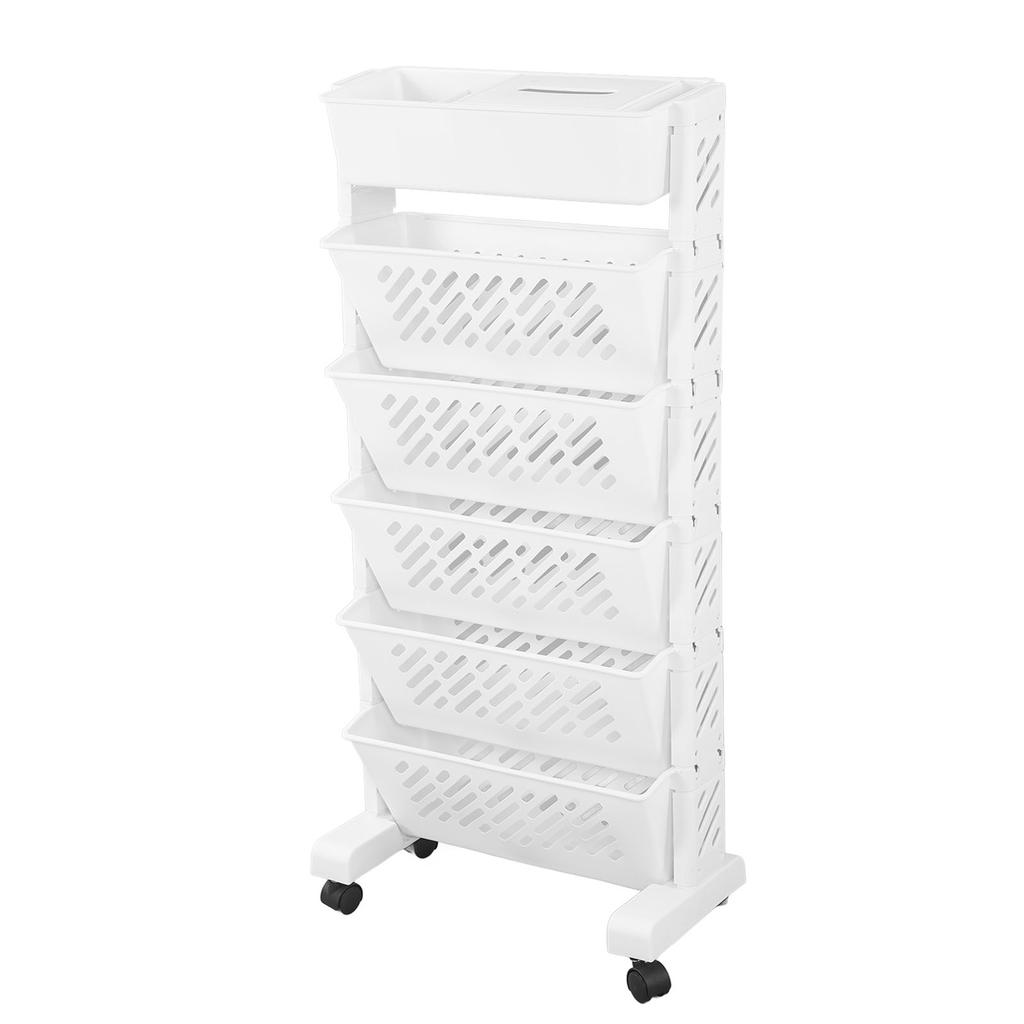 White Storage   Shelf Removable Plastic Movable Bookshelf for Home Study Room