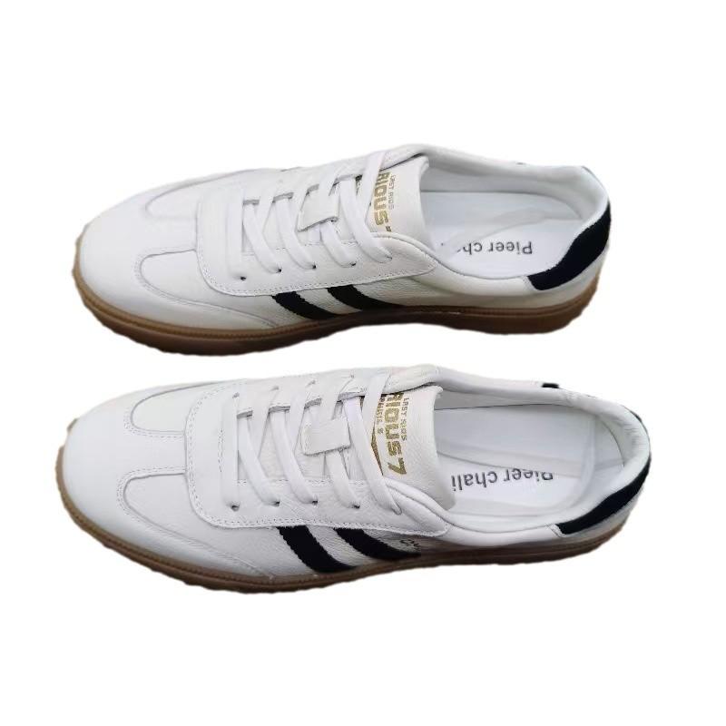 Autumn sports leather shoes men's cowhide round head trend fashion casual men's versatile leather shoes