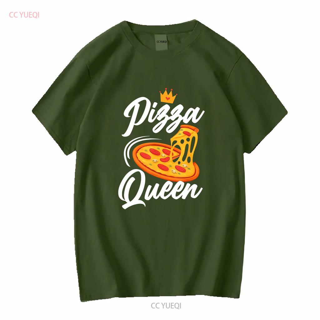 NEUES LIMITIERTES Damen Pizza Queen Girl Liebt Lustiges T-Shirt Größe S 3XL vintage gewaschen vielseitig Streetwear Designer Kleidung Mode