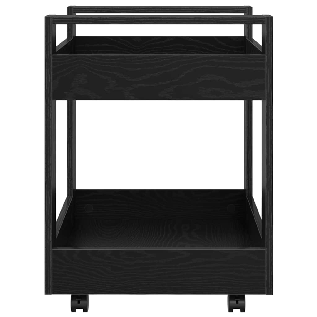 Desk Trolley Black Oak Effect 60 x 45 x 60 cm