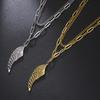 2024 Seraph Angel Wing Pendant Necklace for Women Stainless Steel Gold Color Choker Chain Necklace Fashion Jewelry Gifts