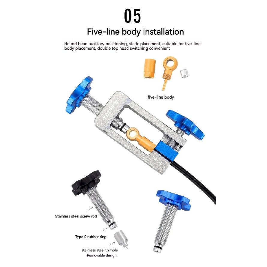 Bicycle Hydraulic Brake Bleed Kit Bike Oil Injection Tool For Brakes Hydraulic Hose Cutter For Bike T Handle Brake Bleeding