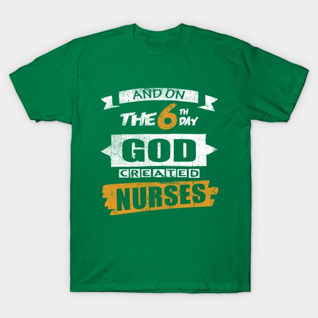 

New Fashion Men T Shirt God Created Nurses Print Short Sleeve Tops Tees Casual