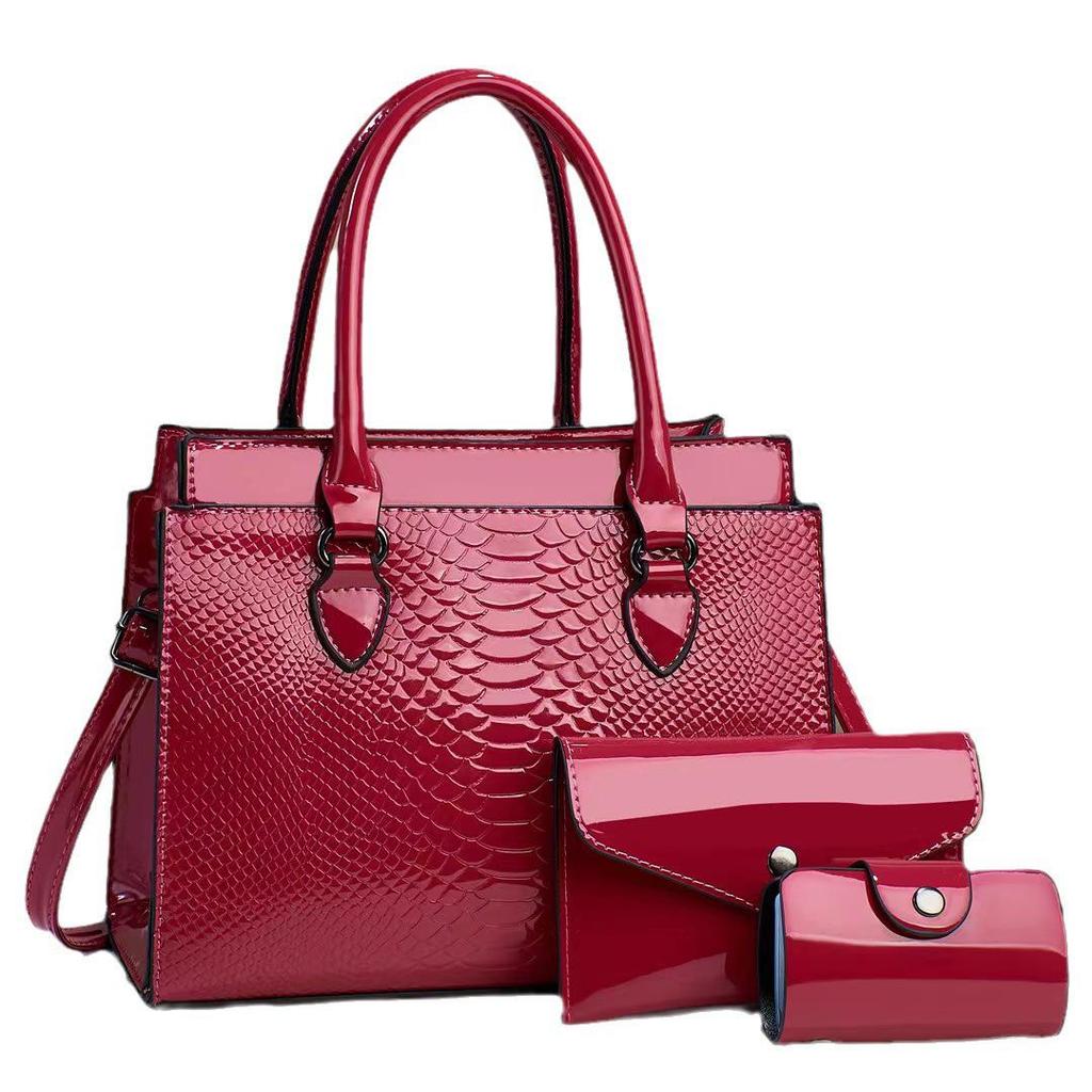 2023 Fashion Mother-and-Child Bag Set: European & American Crocodile Pattern Shoulder Crossbody Handbags
