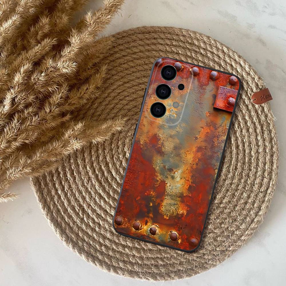 Retro Industrial Style Rusty Phone Case For Samsung S25,S24,S21,S22,S23,S30,Ultra,S20,Plus,Fe,Lite,Note,10,9,5G Black Cover