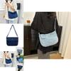 Stylish Large Capacity Canvas Tote Bag For Casual Vintage Commuting In Dark Blue And Light Blue