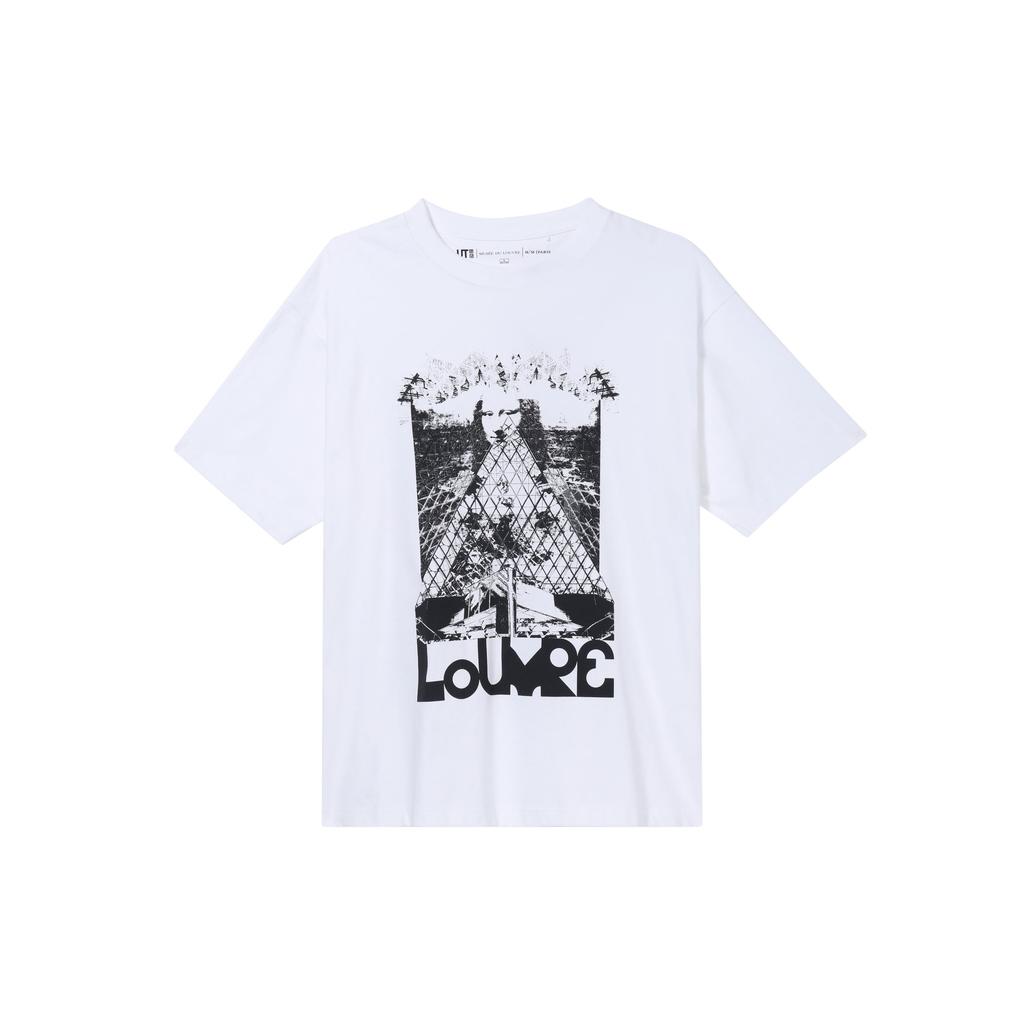 Uniqlo X Louvre Collaboration SS23 Round Neck Graphic Print Loose Fit Short Sleeve T-Shirt Unisex Tops White 456301-00