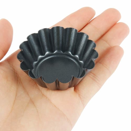 Culturaltu Egg Tart Pans, Mini Tart Pans, Set of 12 Muffin Cake Pans, Steel Mini Pie Pans, Muffin Baking Cups, Cupcake and Cookie Pans with Lined Pans