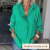 JPNTKY Women's Fashion Casual Long Sleeve O-Neck Blouses & Shirts