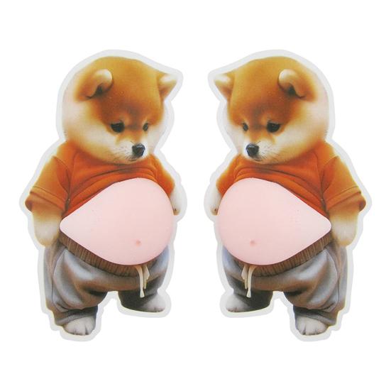 2Pcs Corgi Belly Anti-Collision Sticker Soft Bumper Guard Car Door Table Corner Protector Stress Relief Toy Self-Adhesive Decoration Sticker