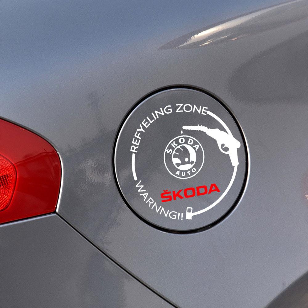 1Pcs Car Styling Reflective Vinyl Body Side Fuel Tank Cap Stickers For Skoda Octavia MK2 MK3 3 A7 Vrs Fabia Karoq Kodiaq Superb OO888