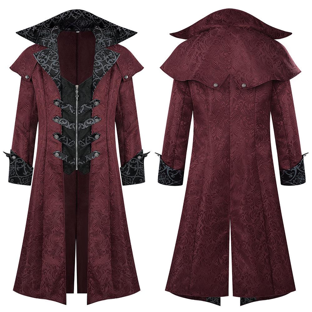 Men's Gothic Medieval Halloween Coat Jacket - Retro European & American Dark Outerwear