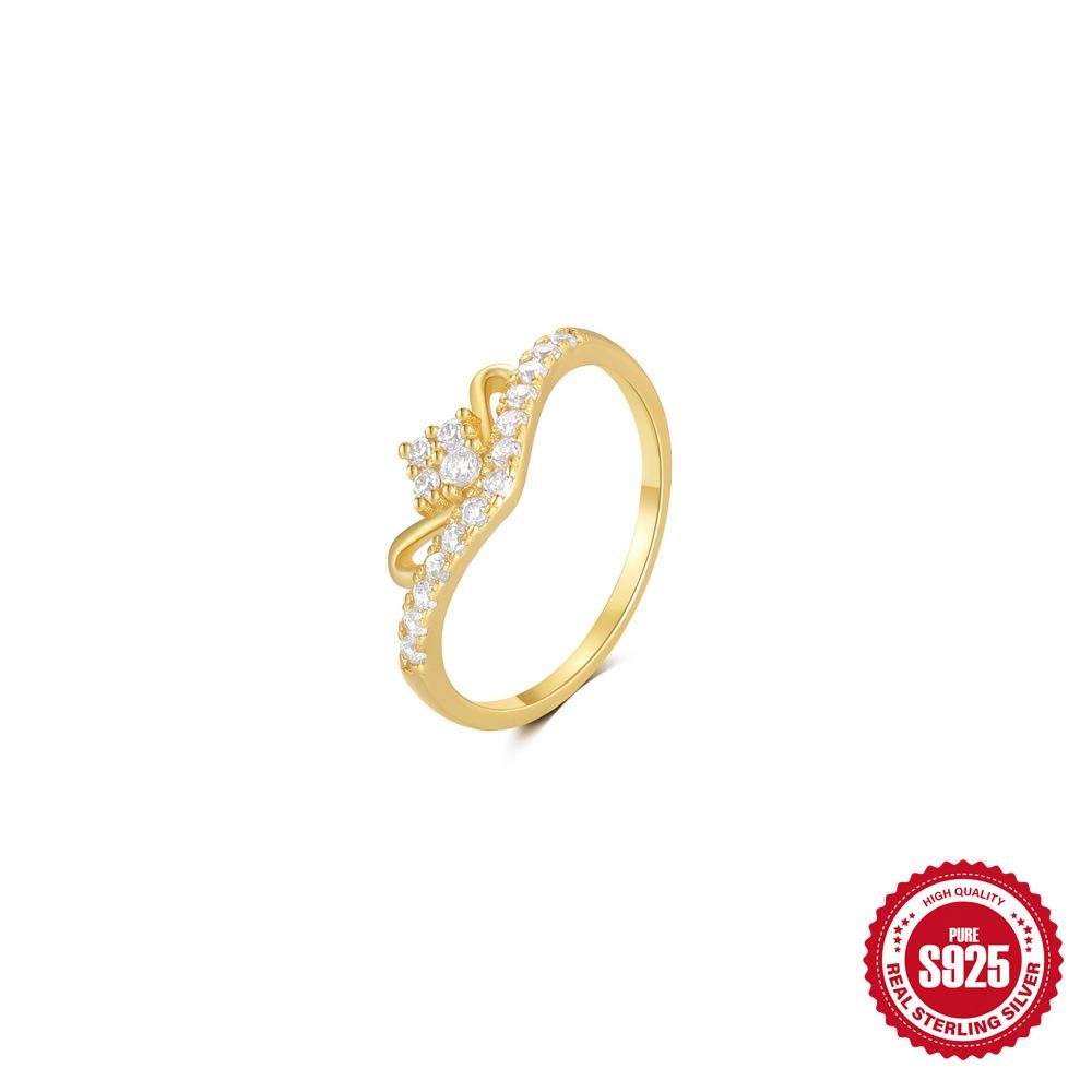 S925 Silver Water Drop Diamond Double-Layer Ring Women'S Niche High-End Sense Light Luxury Temperament Women'S Wind Cold Wind