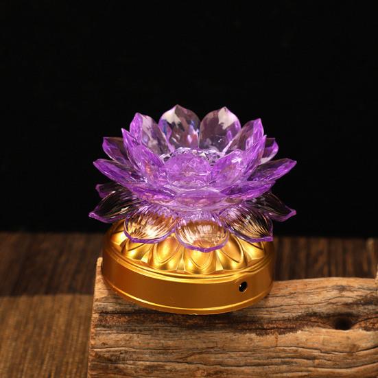Colorful Lotus Lamp Vibrant Color Battery-Operated Creative Shape Flicker Free Realistic Looking Compact