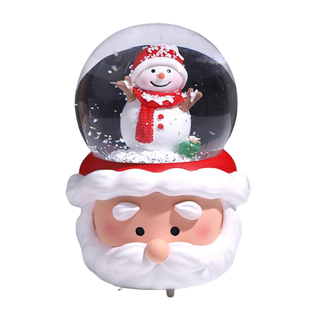 Christmas Crystal Ball Lighting LED Musical Snow Globe Cute Ornament Cartoon Christmas Gift Decoration Home Office Desk