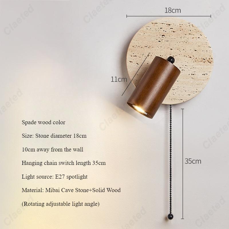 New LED Yellow Cave Stone Wall Lamp with Switch Rotatable Living Room Corridor Study Bedroom Wall Background Light Lighting