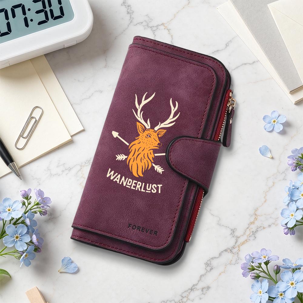 Wanderlust Deer Pattern Long Wallet