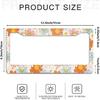 License Plate Frame,Floral Retro Daisys License Plate Frames Decorative Car Tag Frames Aluminum Metal License Plate Holder For US Canada Standard