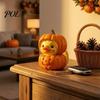 Decorative Cartoon Resin Figures Halloween Pumpkin Duck Ornament, Stacked Yellow Art for Home Entrance Figurines, Cute Mini Desktop Decor Party