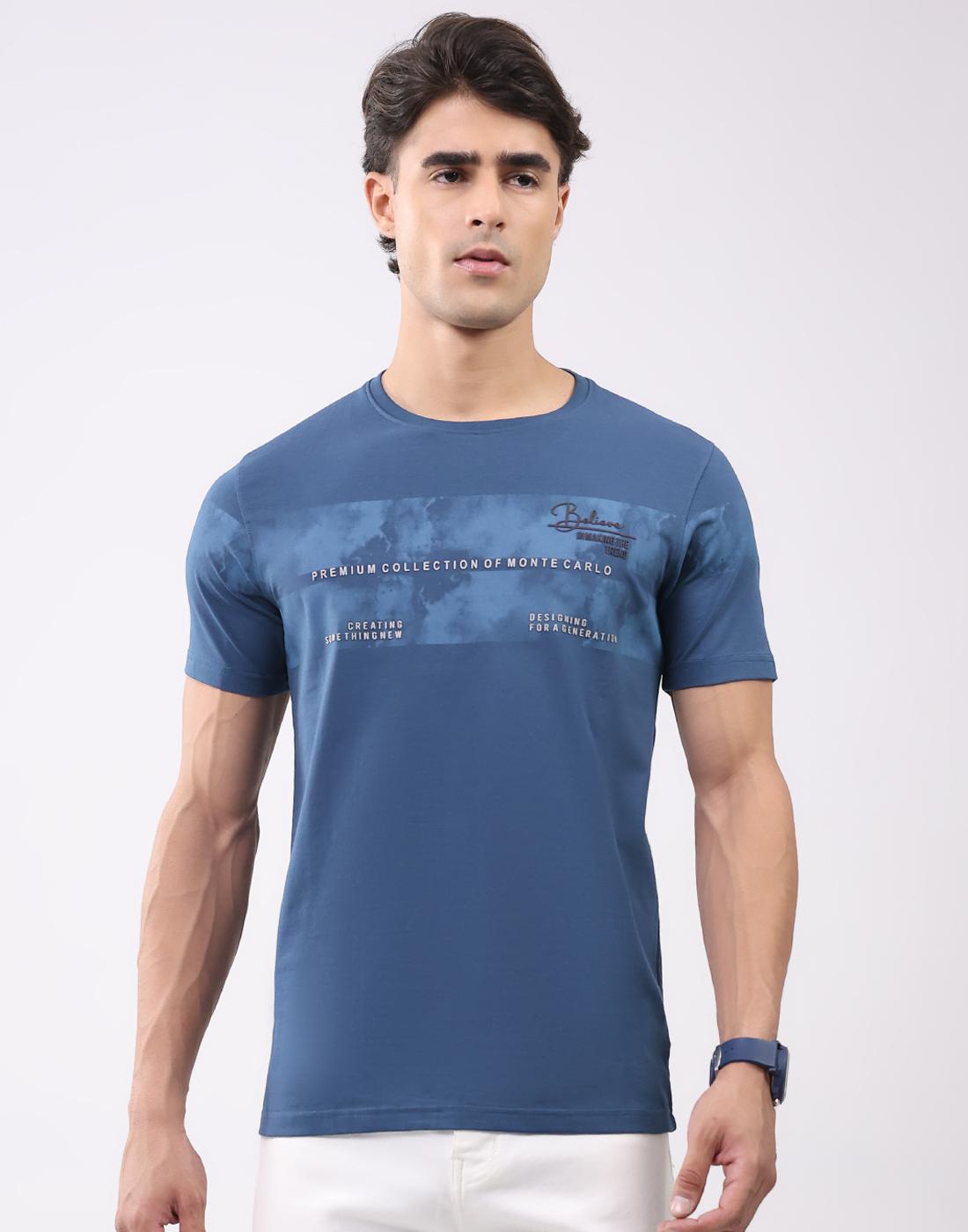 Monte Carlo Men s Round Neck Half Sleeve T-Shirt M синий 1730₽